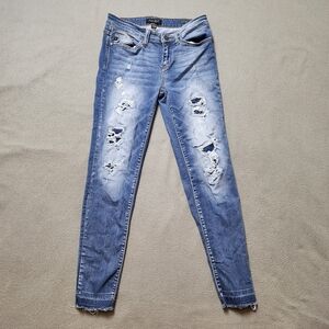 Judy Blue Distressed Blue Skinny Jeans Women's Jeans Sz 28 / 7